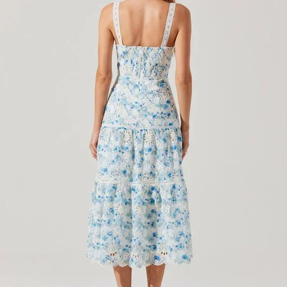 Pellagia Floral Eyelet Midi Dress - Picture 5 of 6